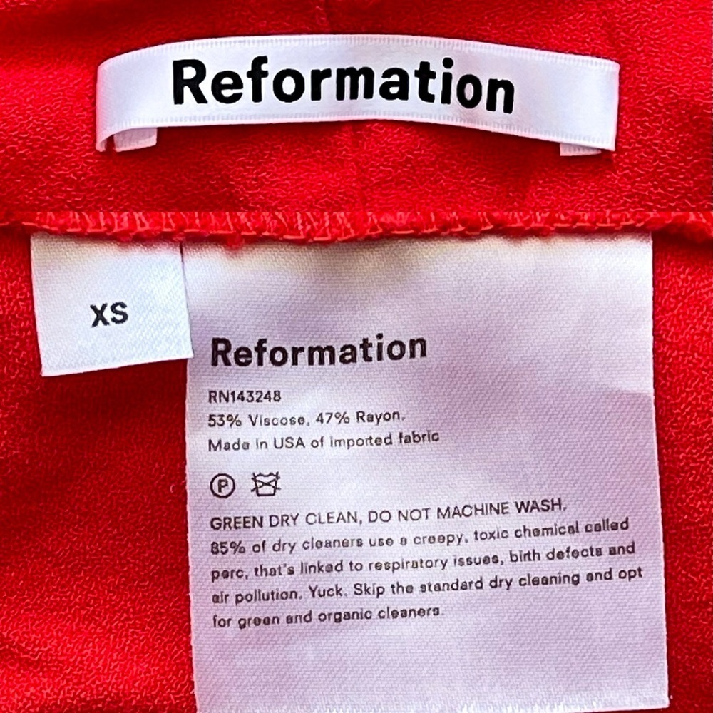 Reformation Madison One-Shoulder Mini Dress Red Hot Day XS EUC - Picture 3 of 6